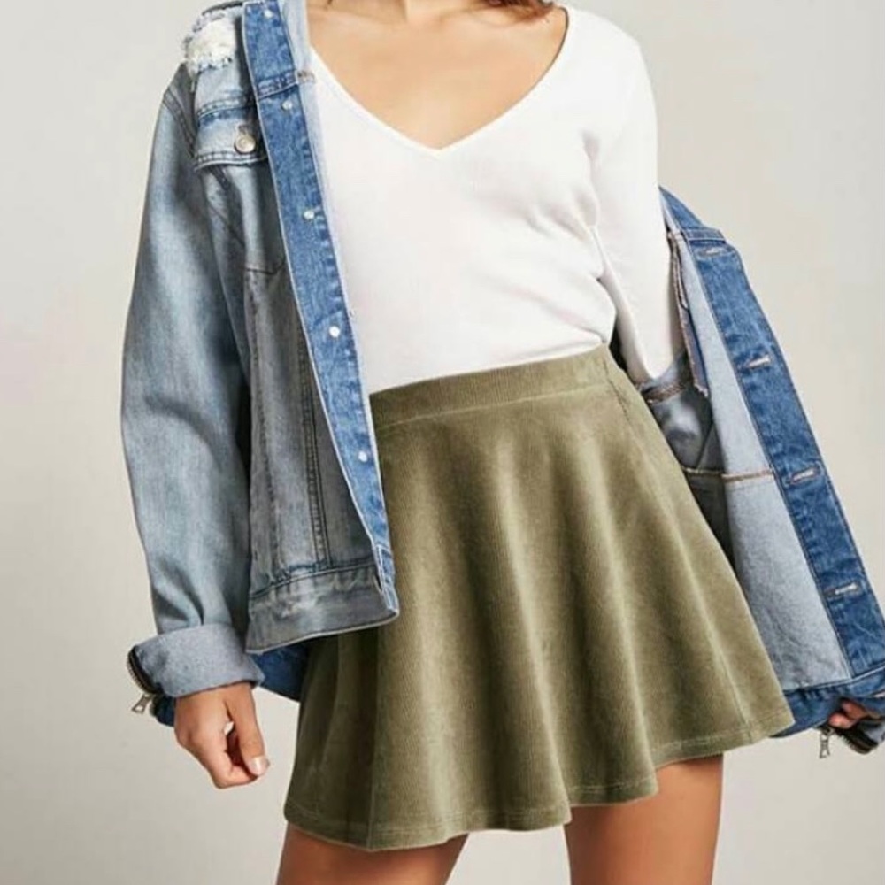 Forever 21 Corduroy Skater Skirt